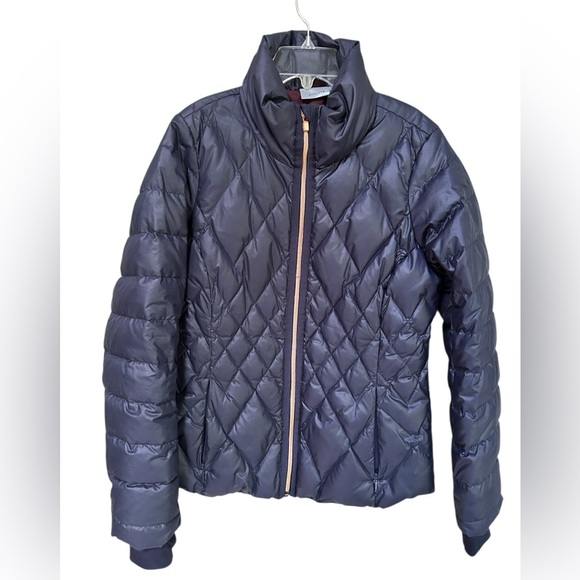 Athleta RESPONSIBLE DOWN JACKET Navy Puffer Jacket, Size Small P - Picture 1 of 10